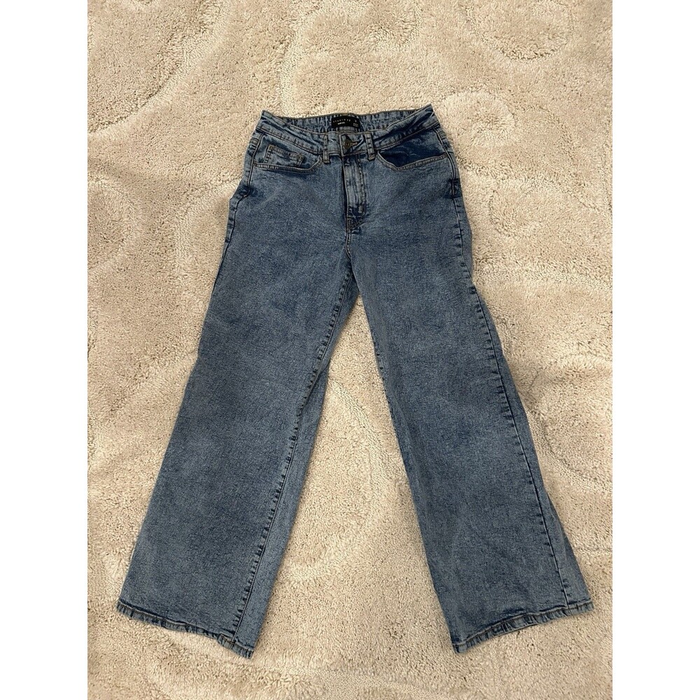 Studio 12 Women’s High Rise Wide Leg Acid Wash Jeans Juniors Size 11 from the UK